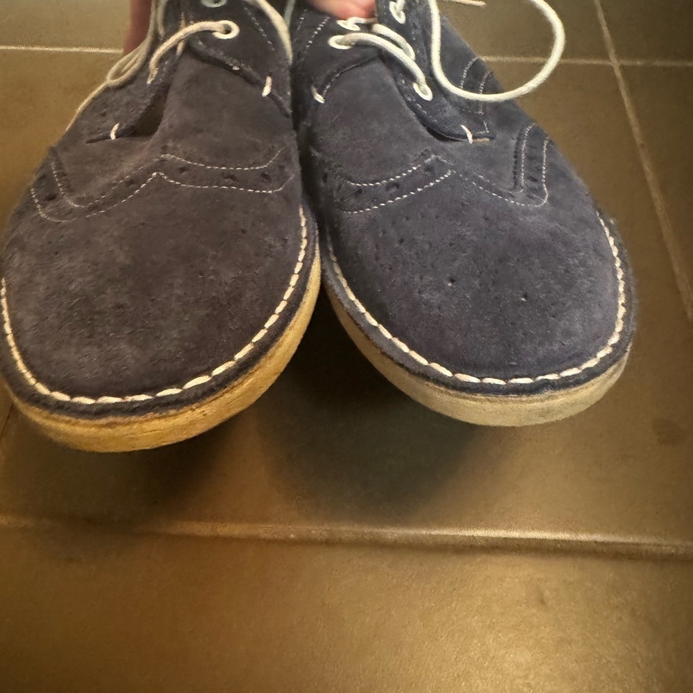 TED BAKER LONDON Men's US 8 Suede Leather Wingtip Oxford Derby Shoes Jamfro Blue - Picture 13 of 17